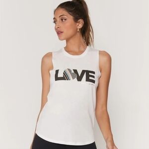 Spiritual Gangster LOVE Graphic Cotton Modal Muscle Tank Top Size Large